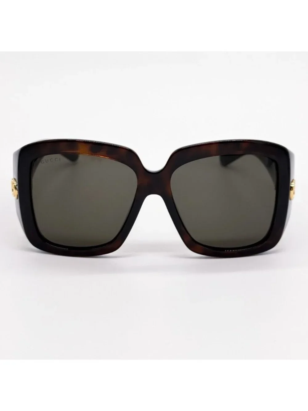 New Gucci Havana Gray Women Oversized Sunglasses GG1402SA 002